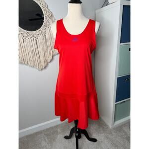 Adidas Women's Adipure Formotion Orange-Red Drop Waist Short Mini Tennis Dress L